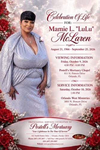 Service announcement for Mamie L. McLaren